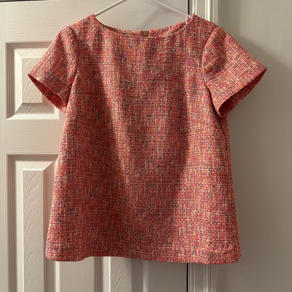 Sail to Sable Pink Neon Tweed Blouse